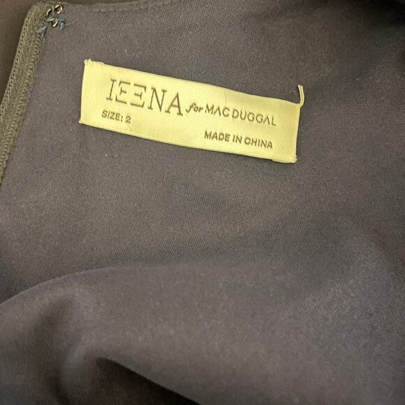 Ieena for Mac Duggal Cutout Waist Puff Sleeve Mini Dress Black Size 2 - Picture 8 of 9